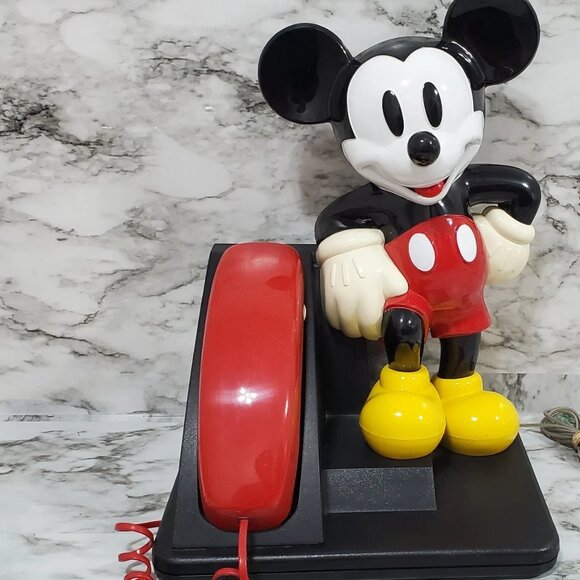 Vintage 1995 Walt Disney Mickey Mouse Push Button Landline Telephone - Picture 1 of 11